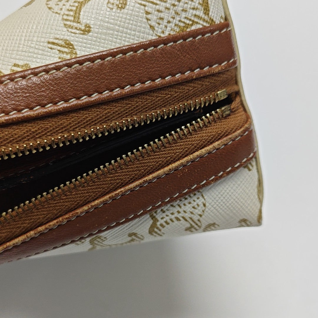 Coated Canvas Shoulder Bag White
