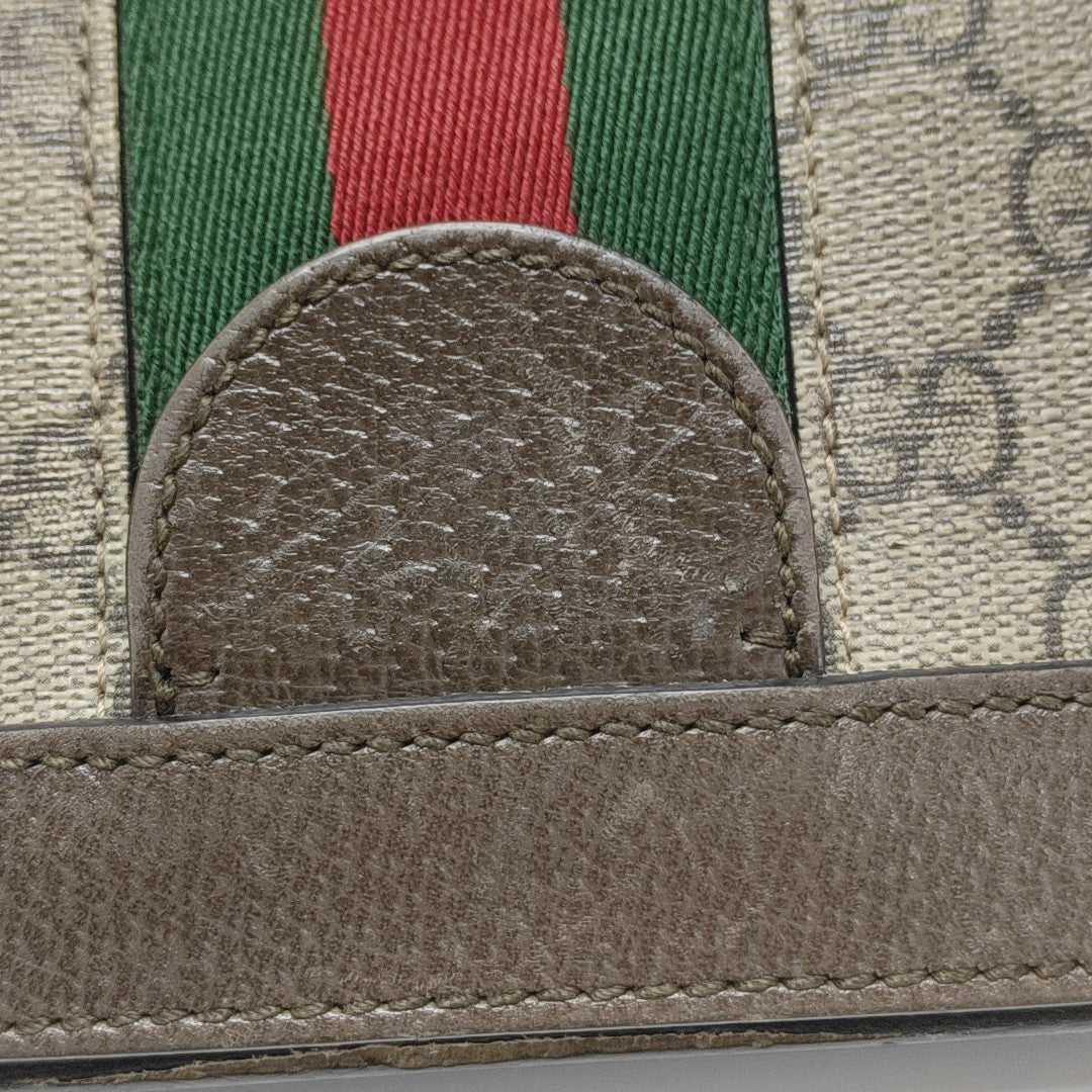 Ophidia Small Monogram Coated Canvas Beige