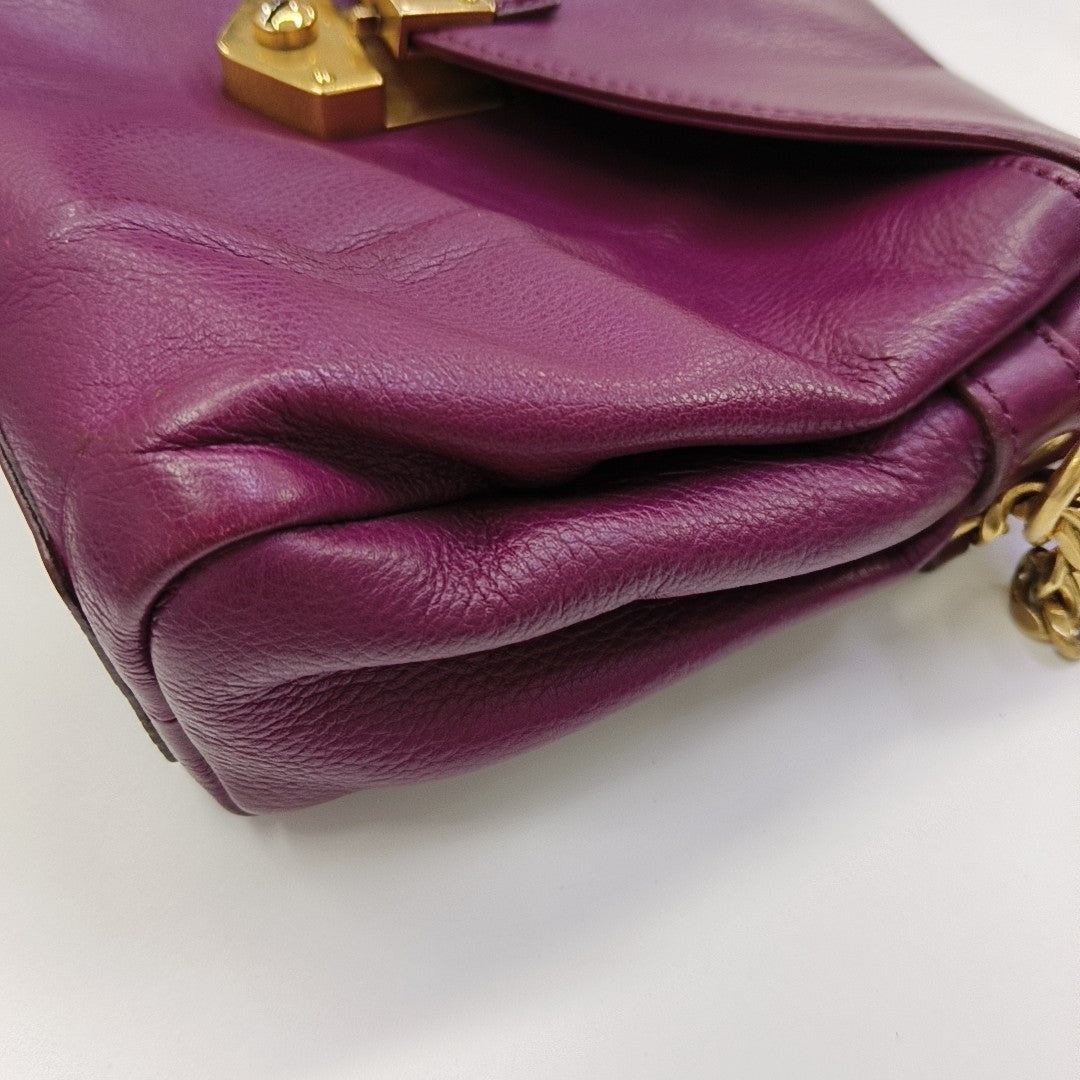 Calfskin Shoulder Bag Purple