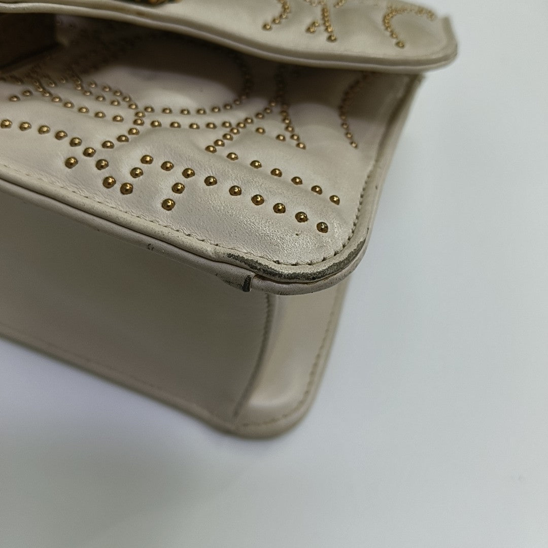 Gancini Quilted Calfskin White
