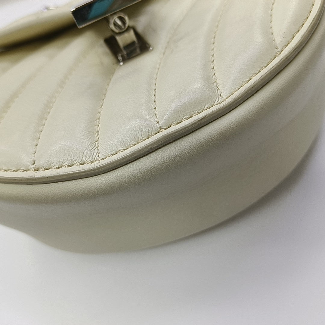 Drew Nano Quilted Calfskin White