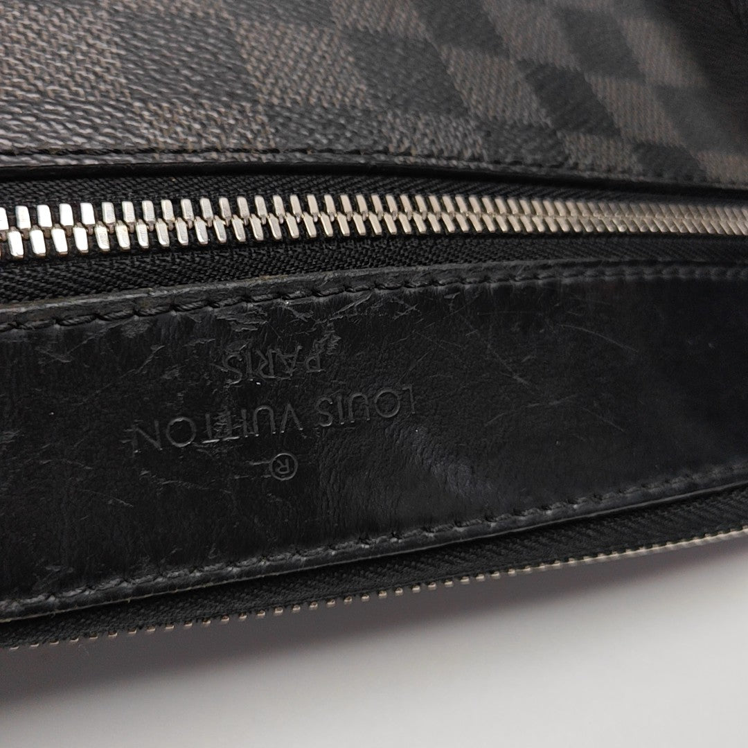 Damier Graphite Coated Canvas Crossbody Bag Gray
