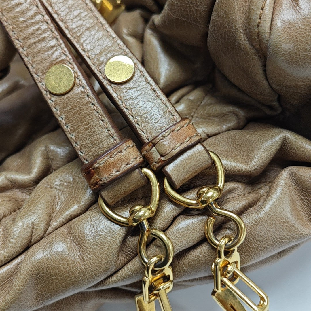 Calfskin Shoulder Bag Brown