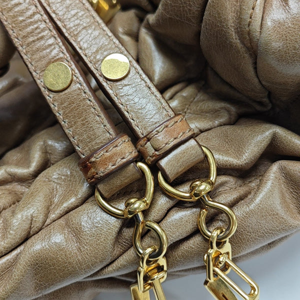 Calfskin Shoulder Bag Brown