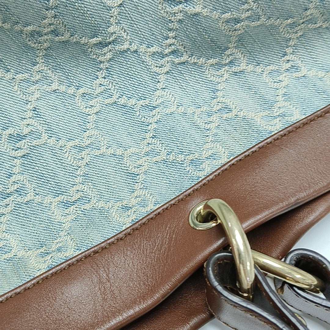 Monogram Denim Tote Bag Blue