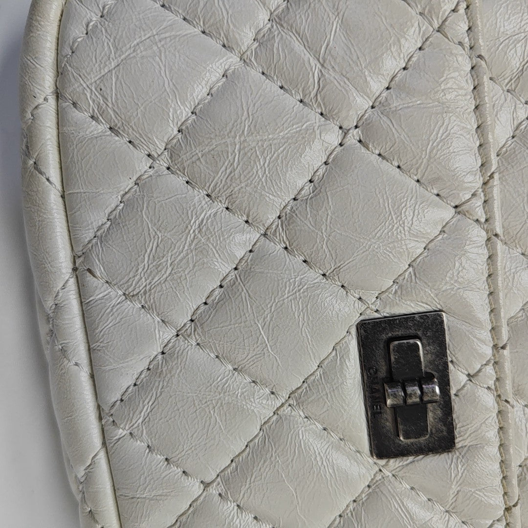 2.55 224 Quilted Calfskin White