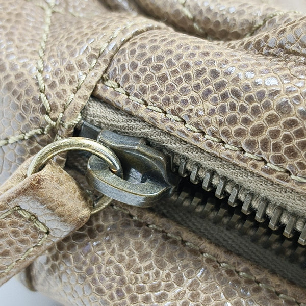 Quilted Calfskin Shoulder Bag Brown