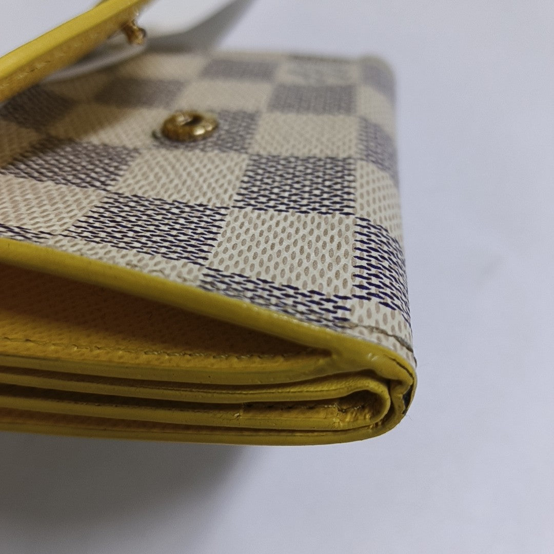 ZOE Damier Azur Coated Canvas White Wallet