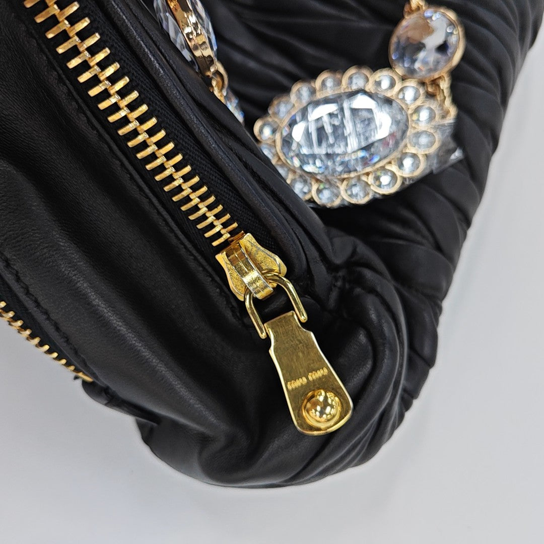 Quilted Lambskin Shoulder Bag Black