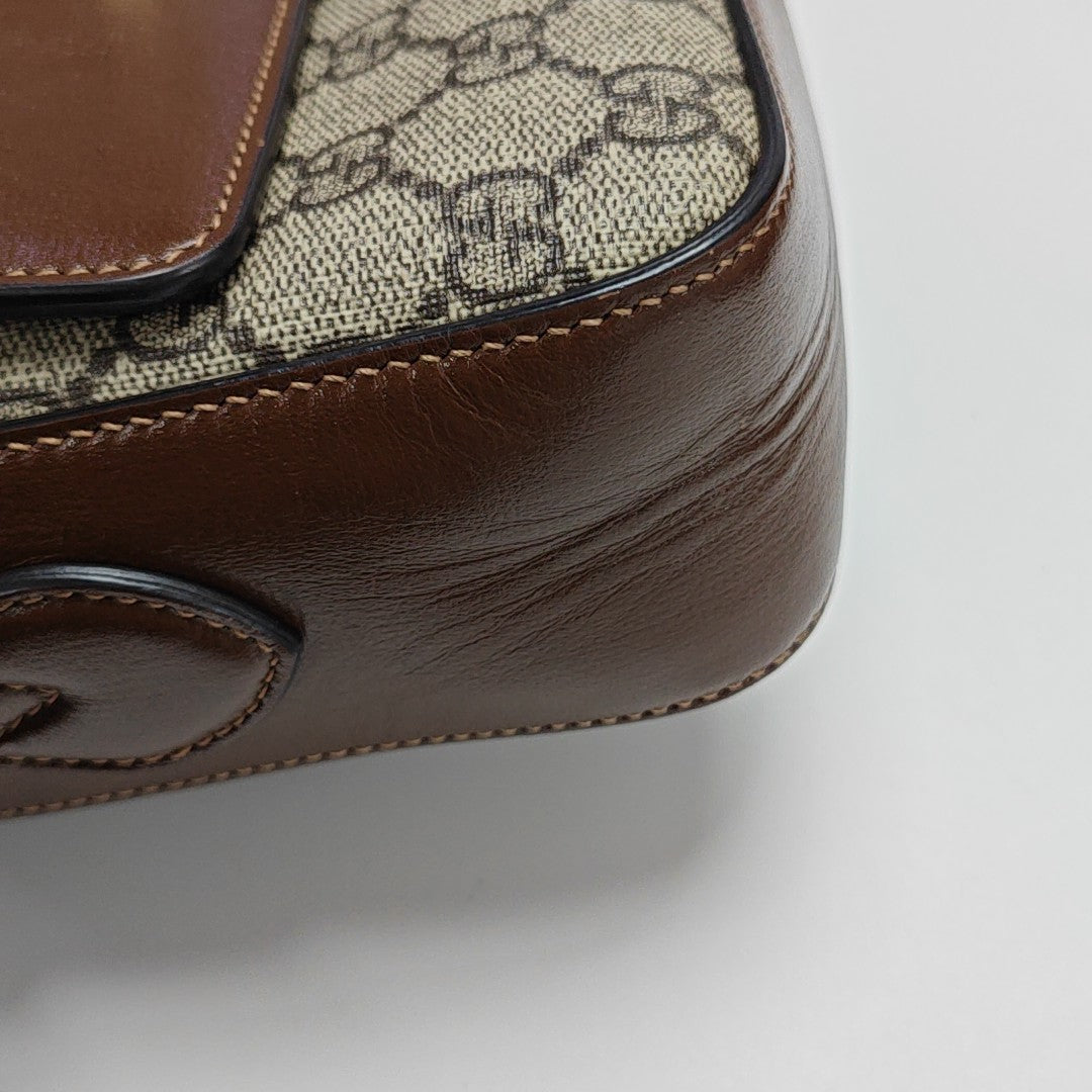 Horsebit 1955 Small Coated Canvas Beige