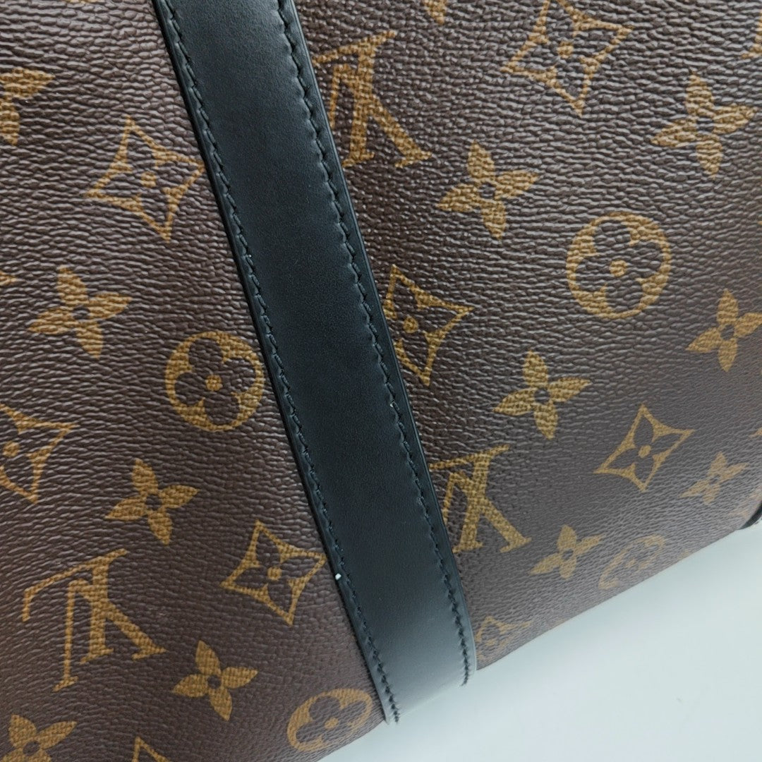 KEEPALL 45 Damier Ebene Coated Canvas Brown