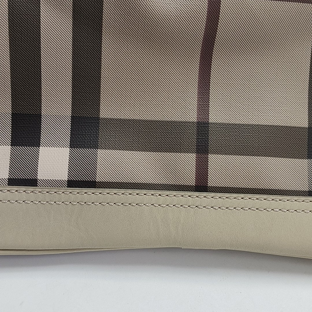 Coated Canvas Top Handle Bag Gray