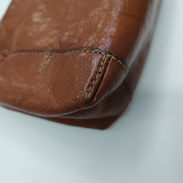 Calfskin Top Handle Bag Brown