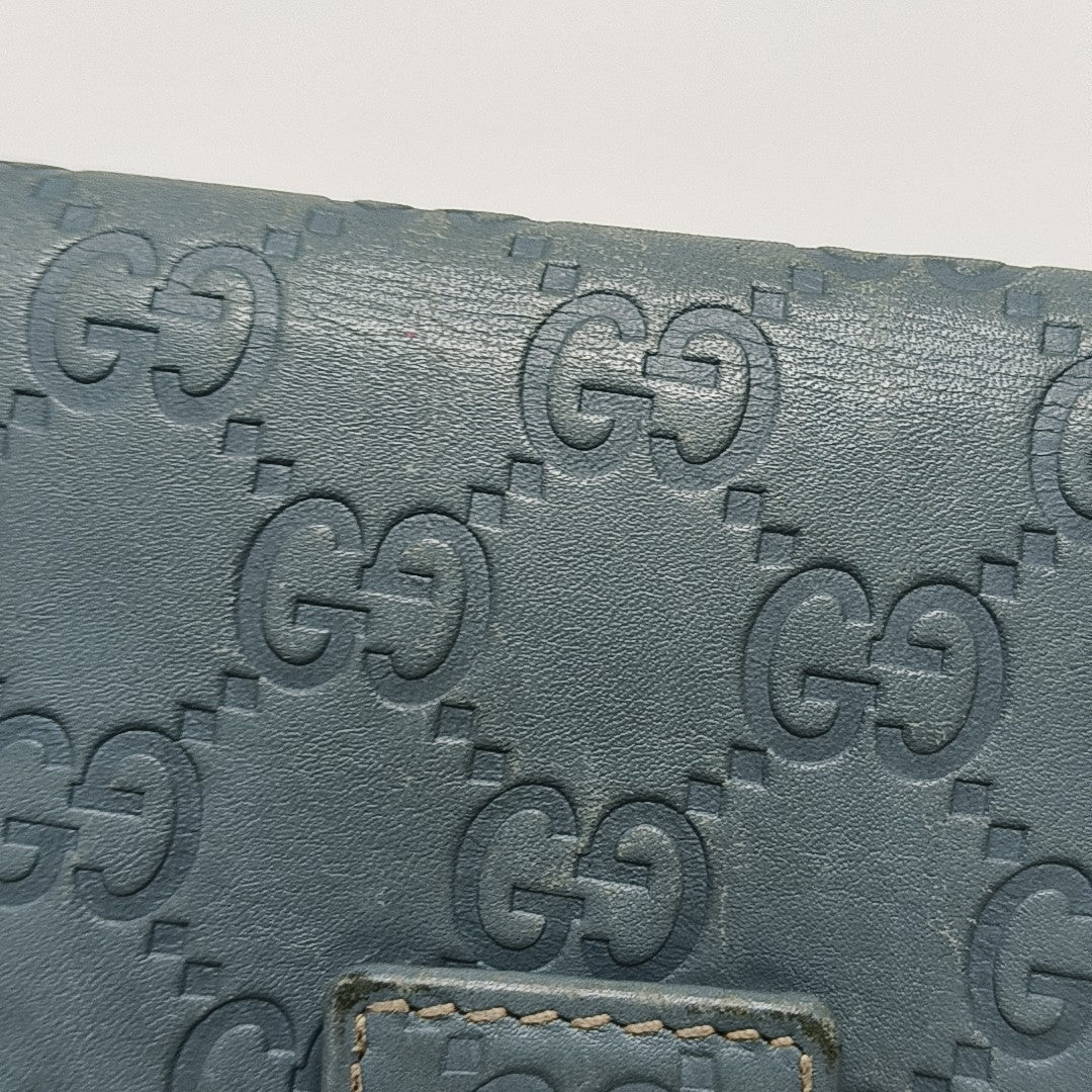 Monogram Leather Wallet Blue