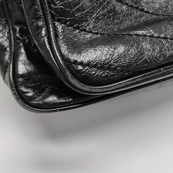 NIKI Medium Chevron Calfskin Black