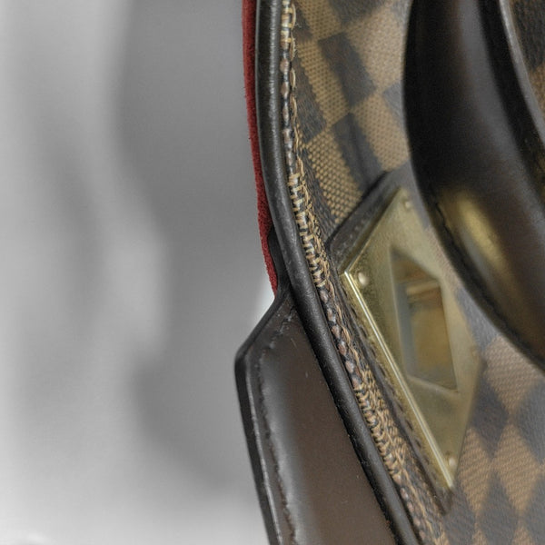 BERGAMO MM Damier Ebene Coated Canvas Brown