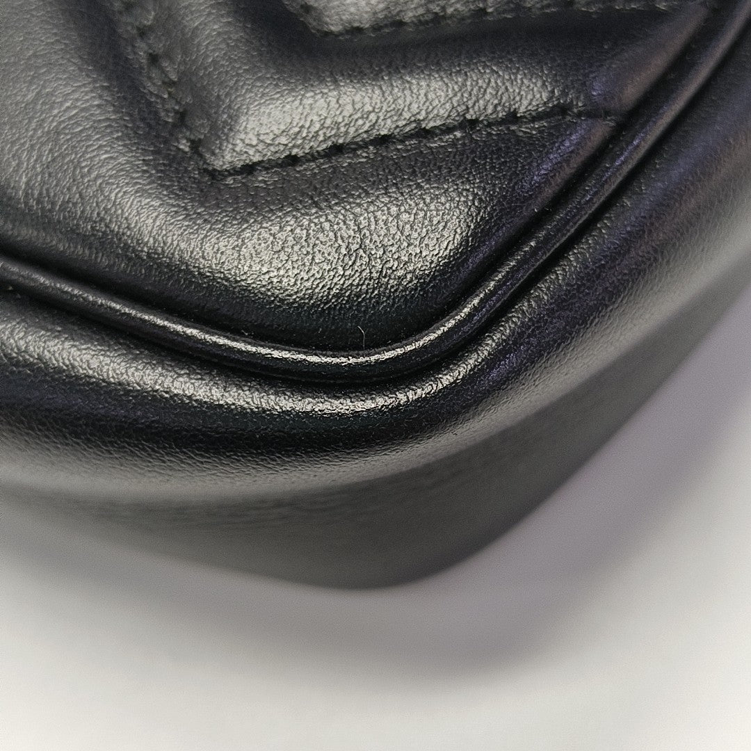 GG Marmont Mini Quilted Calfskin Black