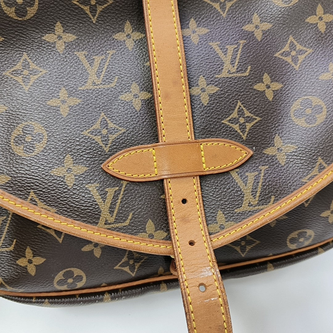 SAUMUR 30 Monogram Coated Canvas Brown
