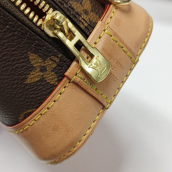 ALMA Mini Monogram Coated Canvas Brown