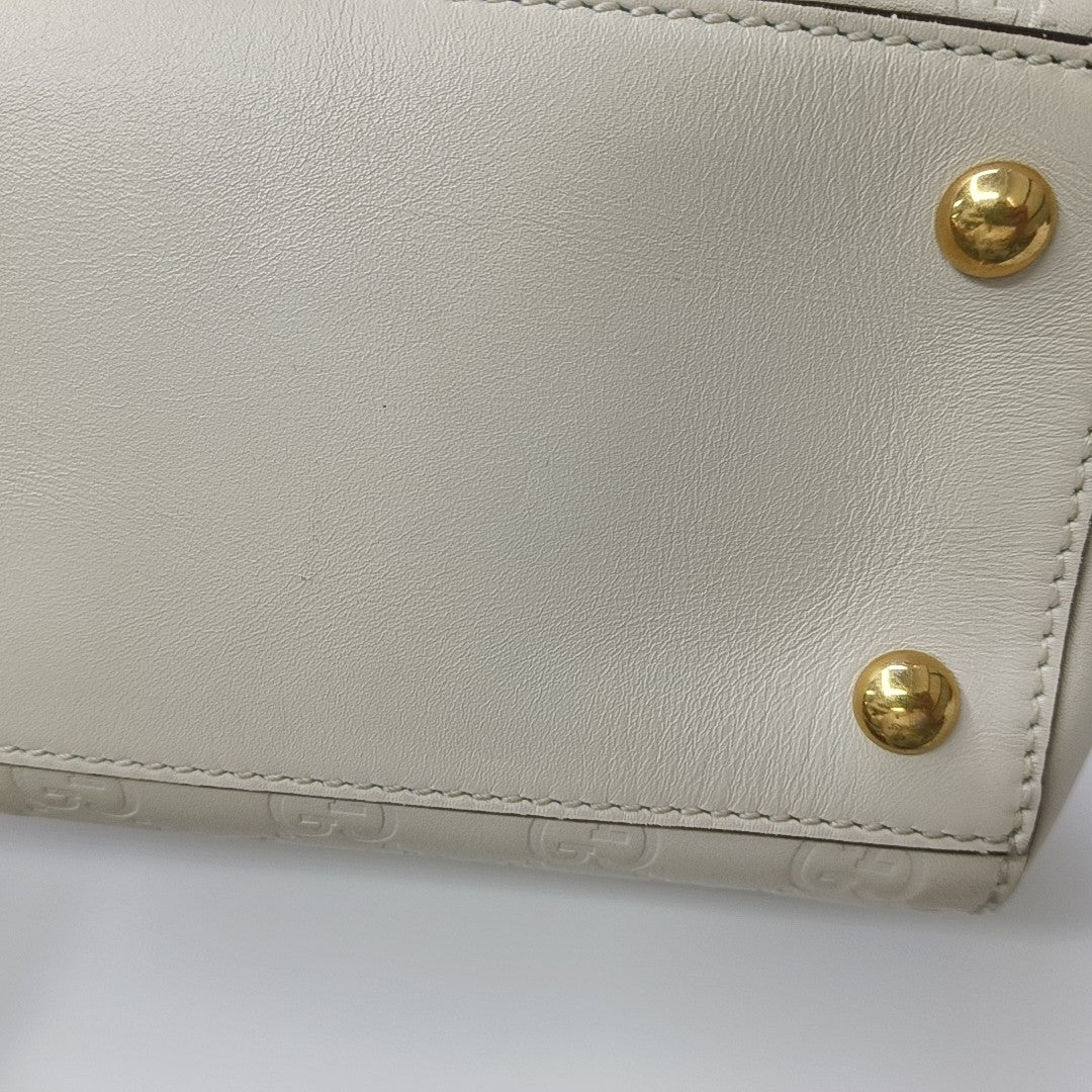 Monogram Calfskin Tote Bag White