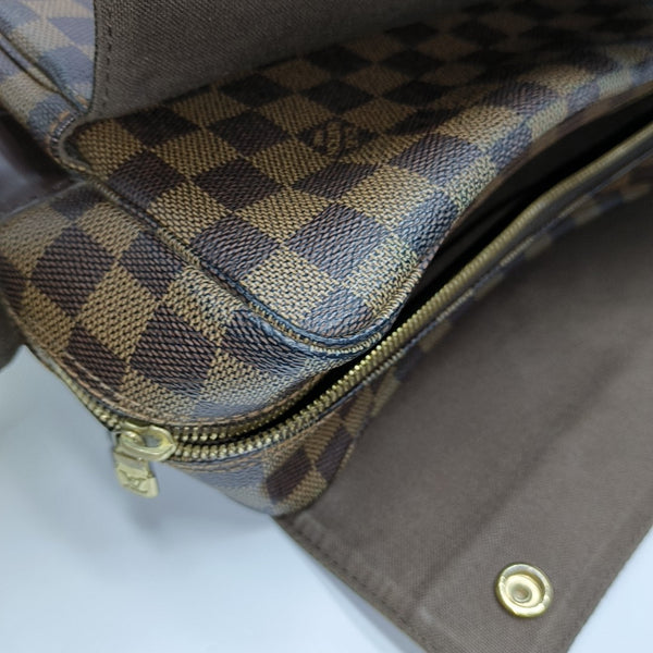 NAVIGLIO Damier Ebene Coated Canvas Brown