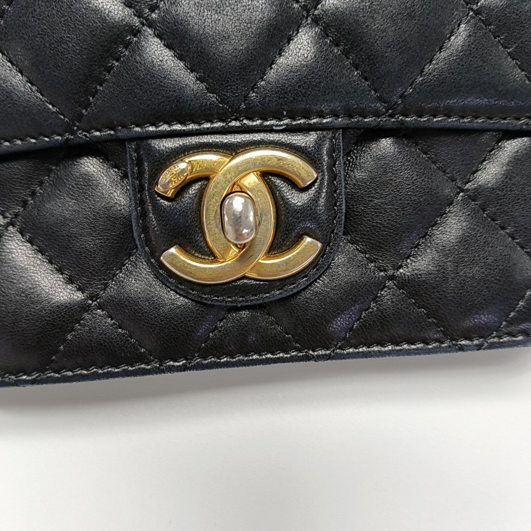 Lambskin Crossbody Bag Black