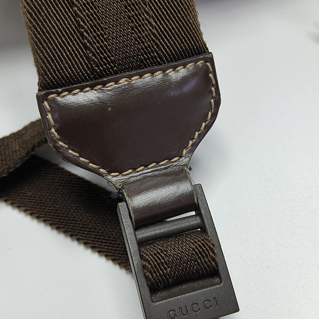 Monogram Coated Canvas Backpack Brown