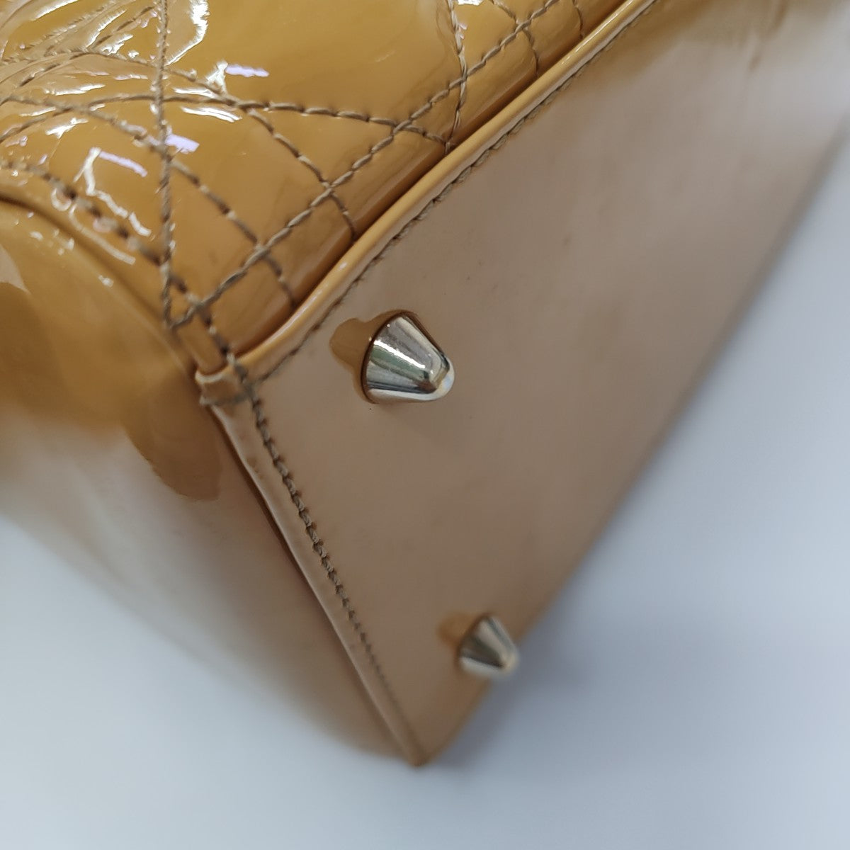 Lady Dior Medium Cannage Patent Leather Yellow