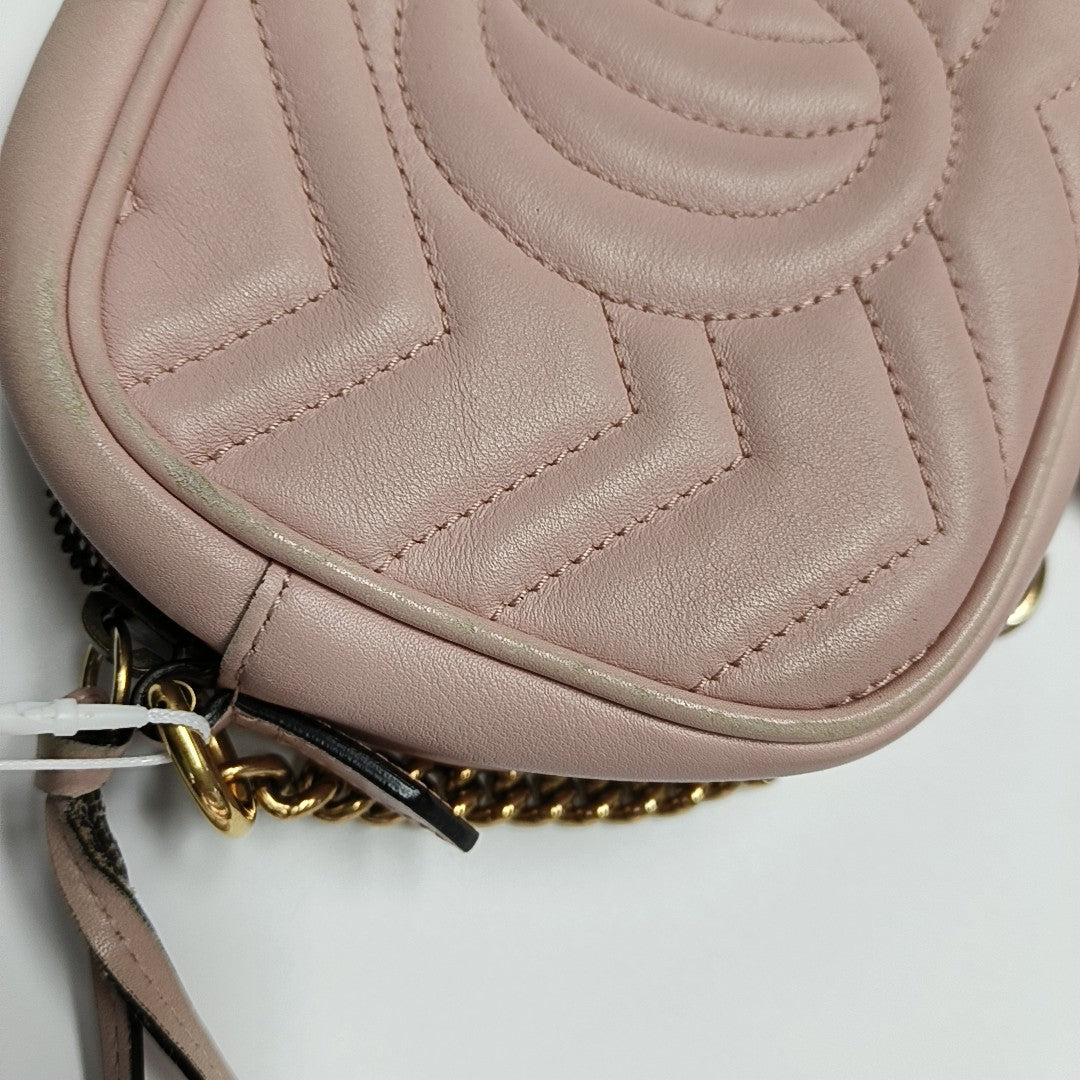 GG Marmont Mini Quilted Calfskin Pink