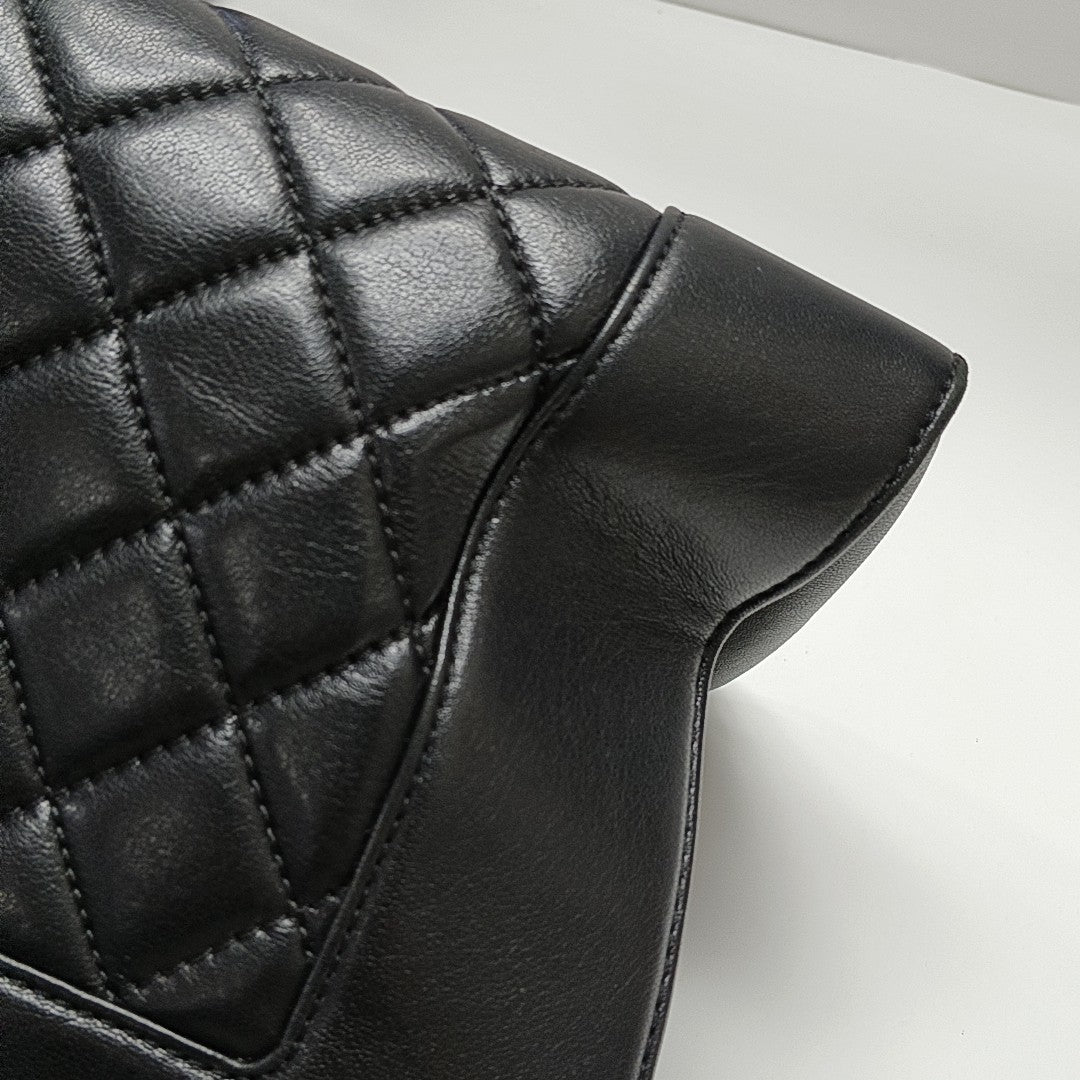 Quilted Lambskin Tote Bag Black