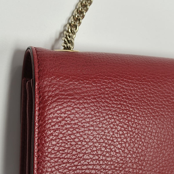 Interlocking G Small Calfskin Red