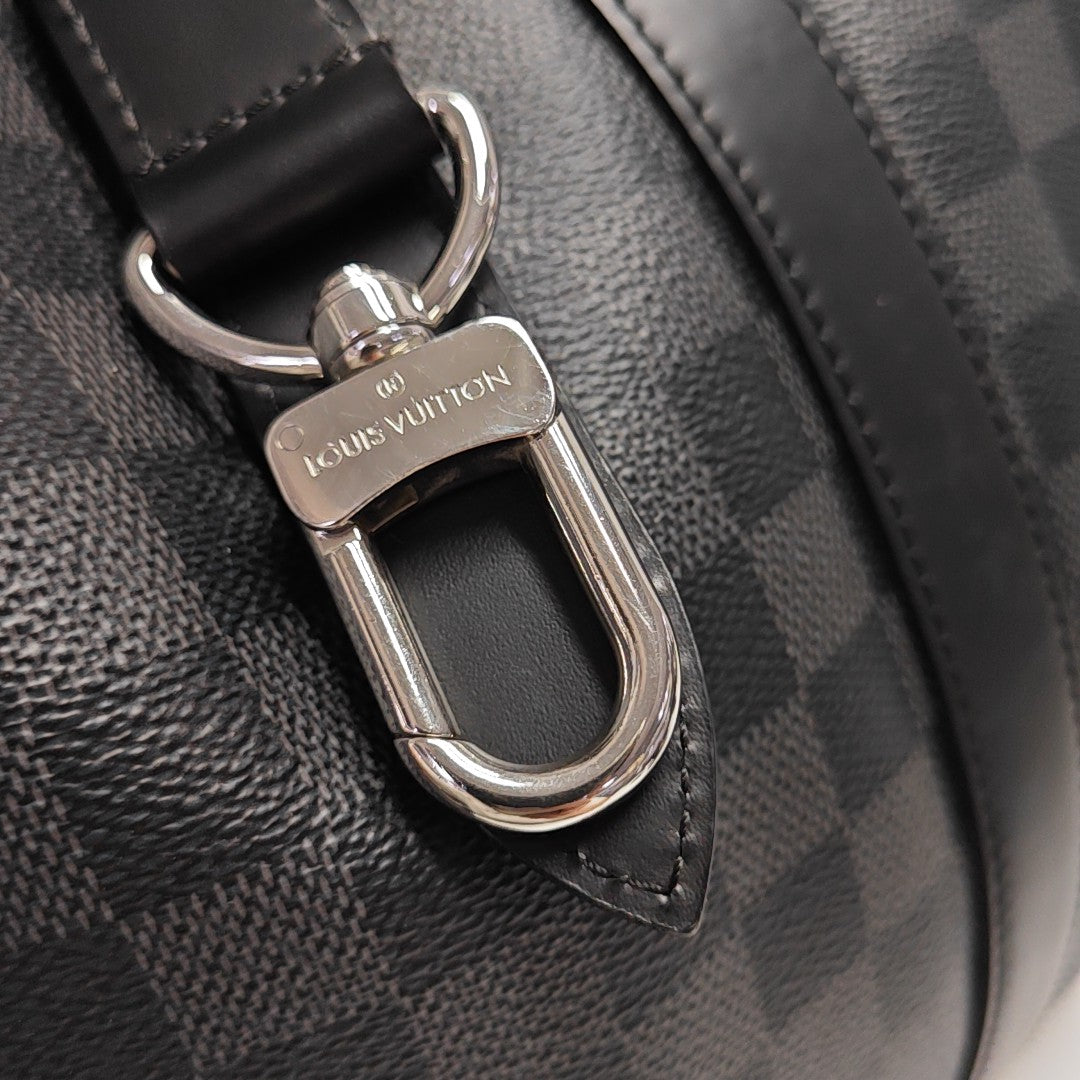 KEEPALL 45 Damier Graphite Coated Canvas Gray