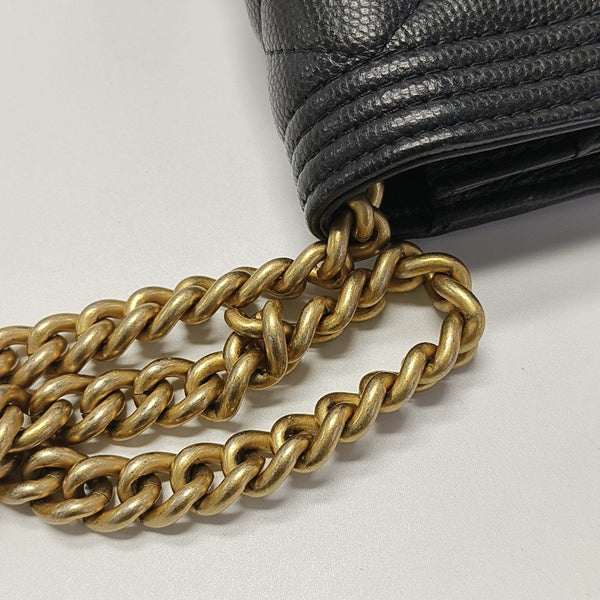 BOY CHANEL Mini Quilted Grained Calfskin Black