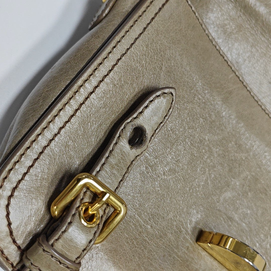 Calfskin Shoulder Bag Beige