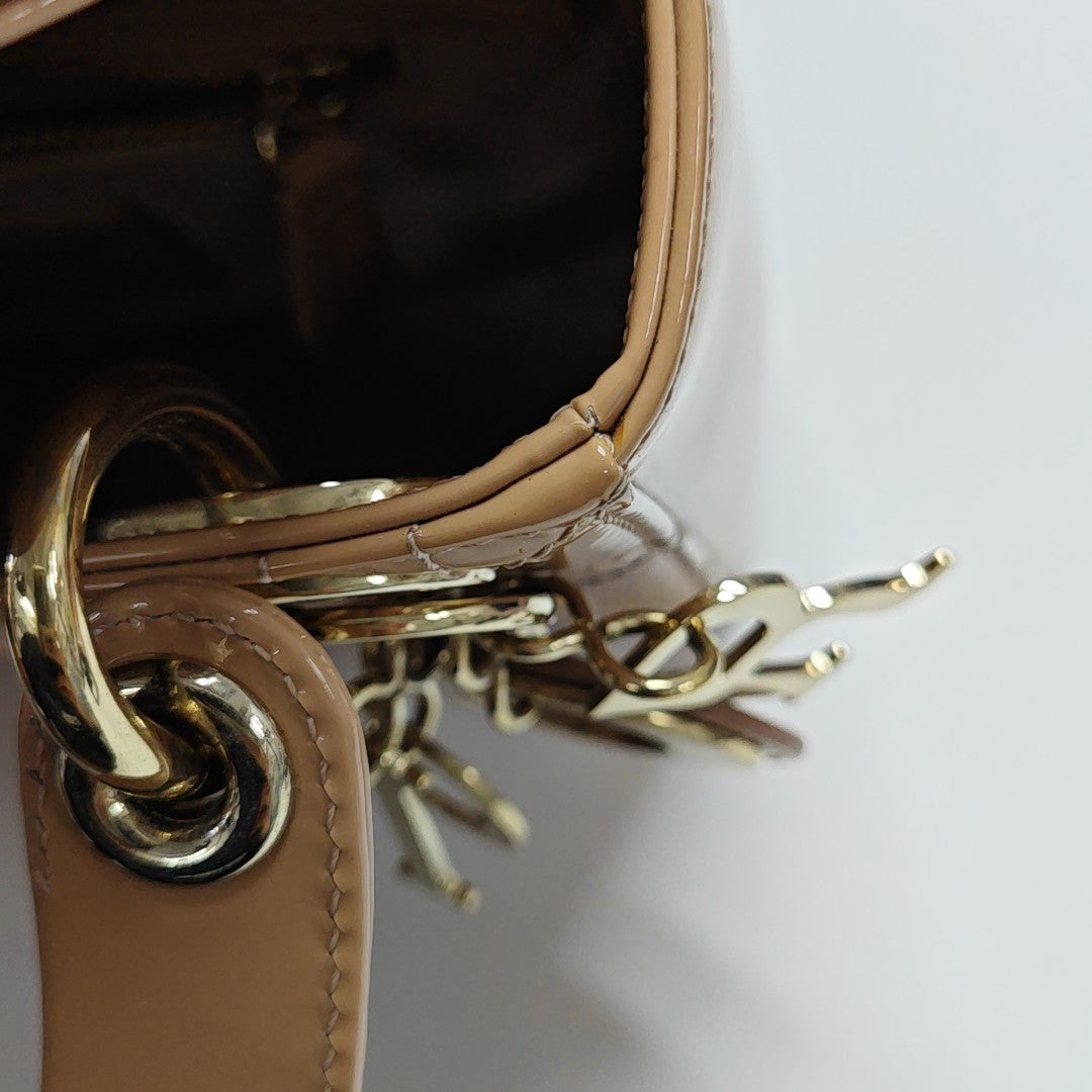 Lady Dior Mini Cannage Patent Leather Pink