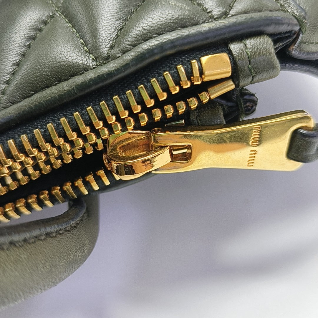 Quilted Lambskin Shoulder Bag Green