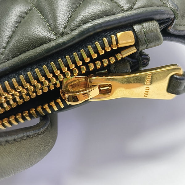 Quilted Lambskin Shoulder Bag Green