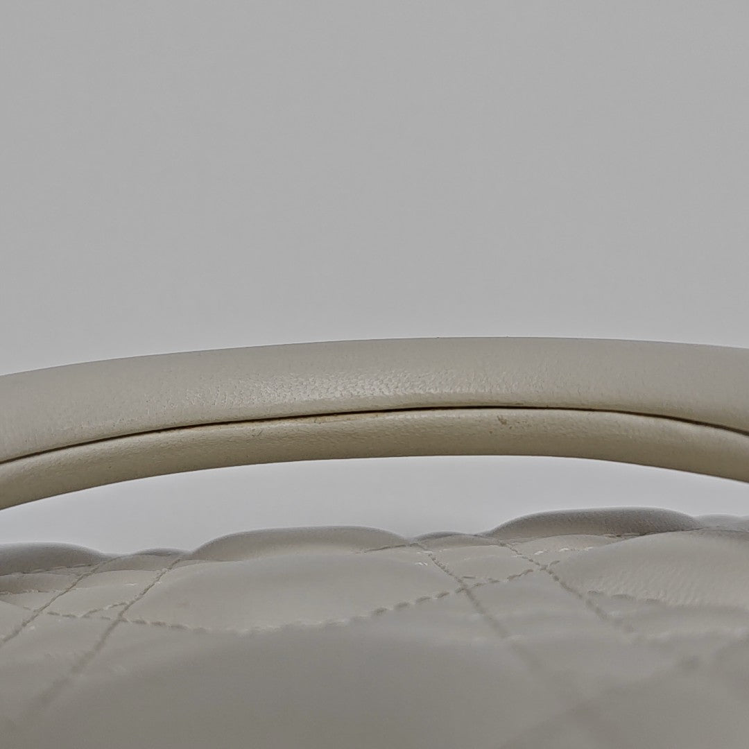 Lady D-Joy Medium Cannage Lambskin White