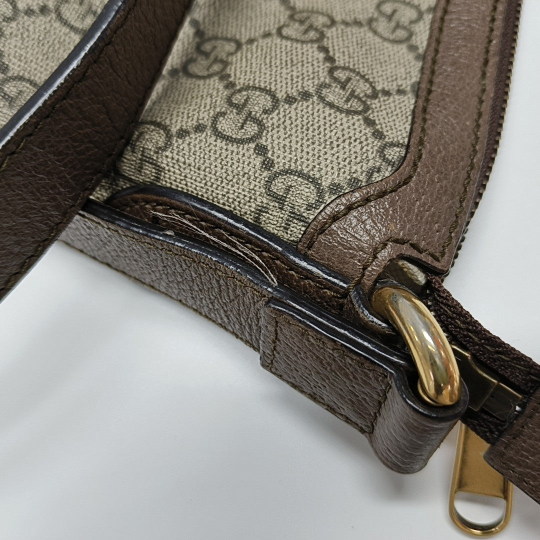 Ophidia Small Monogram Coated Canvas Beige