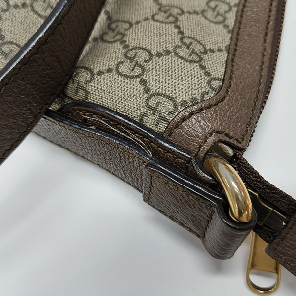 Ophidia Small Monogram Coated Canvas Beige