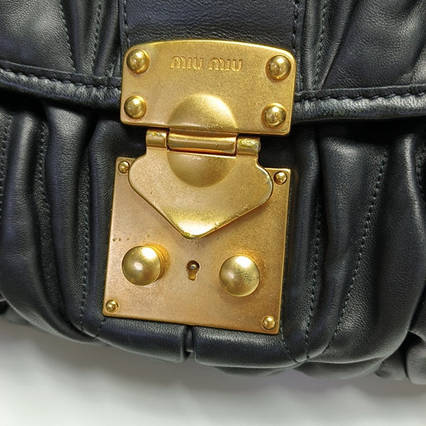 Quilted Lambskin Shoulder Bag Black