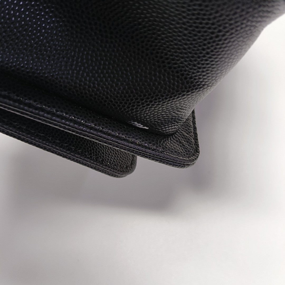 BOY CHANEL Small Quilted Grained Calfskin Black