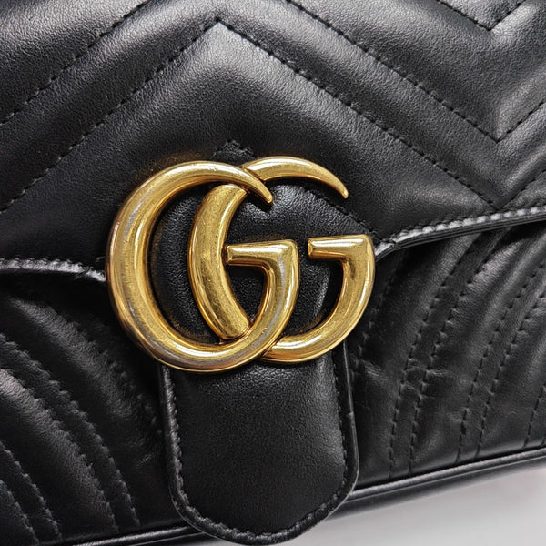 GG Marmont Small Quilted Calfskin Black