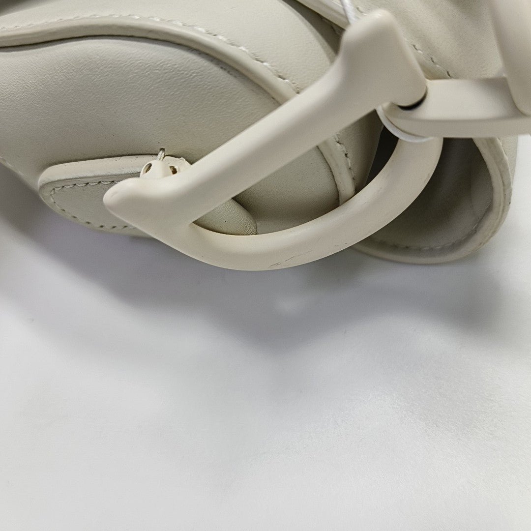 Saddle Small Calfskin White