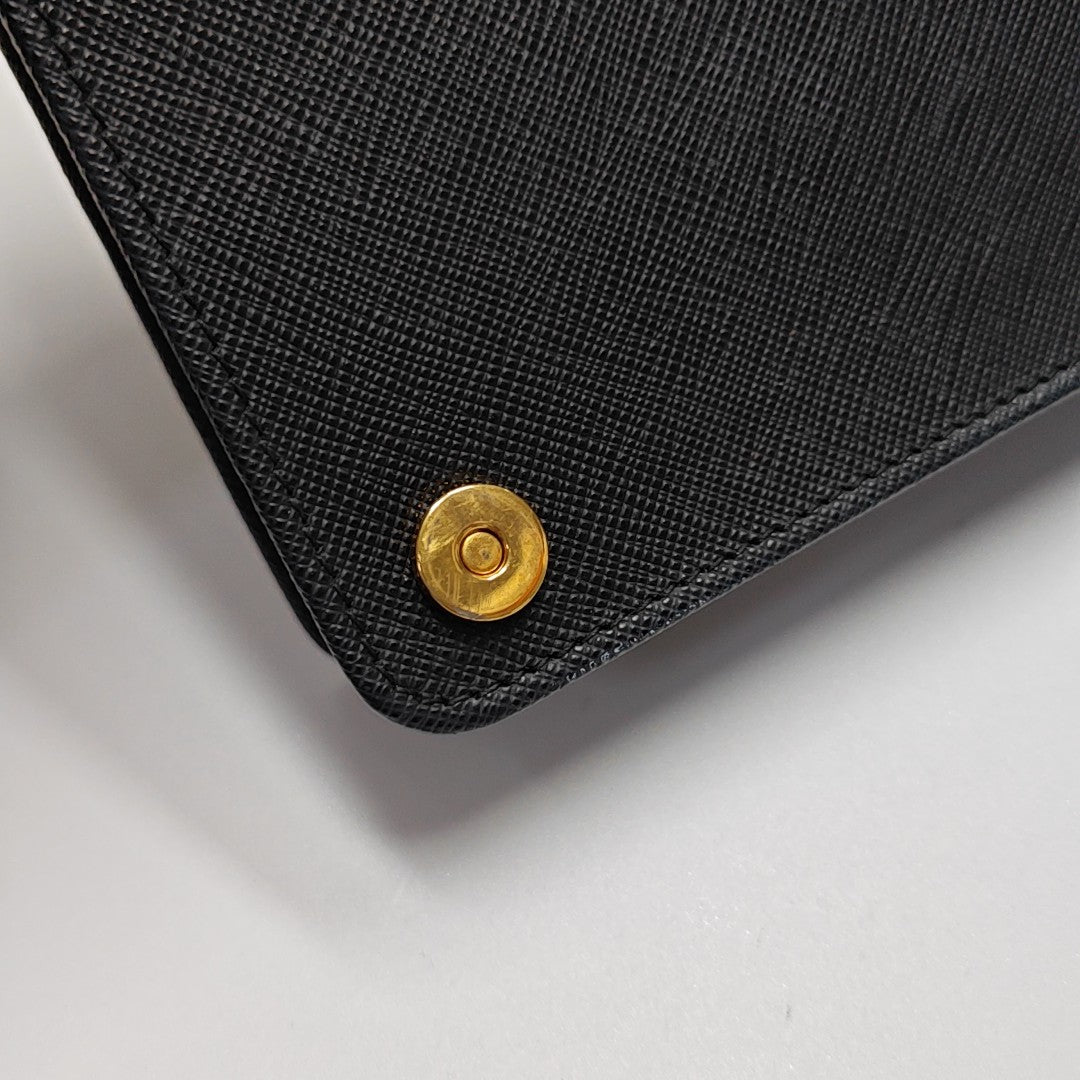 Saffiano Calfskin Shoulder Bag Black