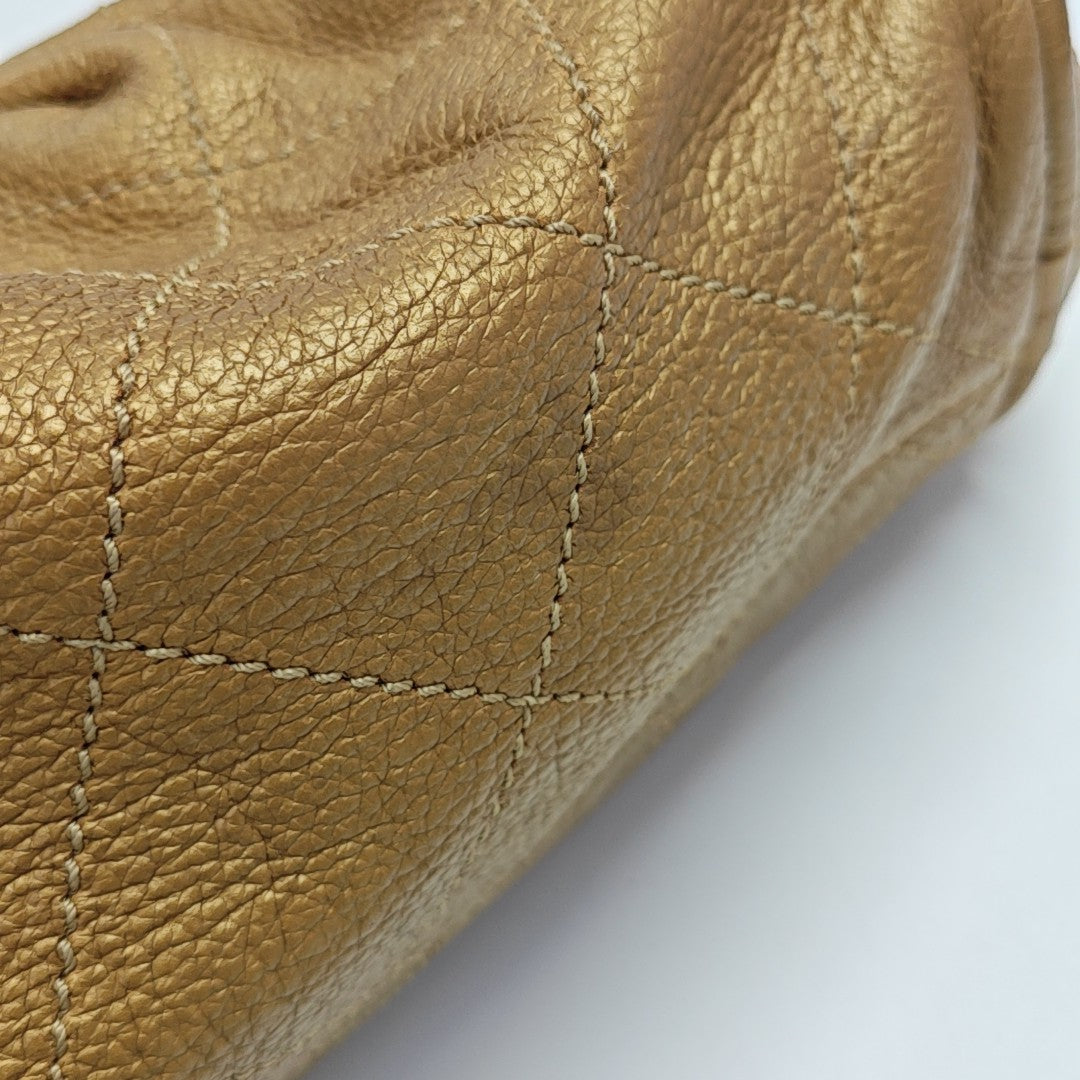 Quilted Deer Leather Gold
