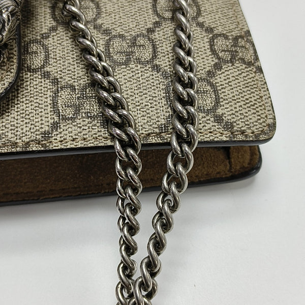Dionysus Super Mini Monogram Coated Canvas Beige
