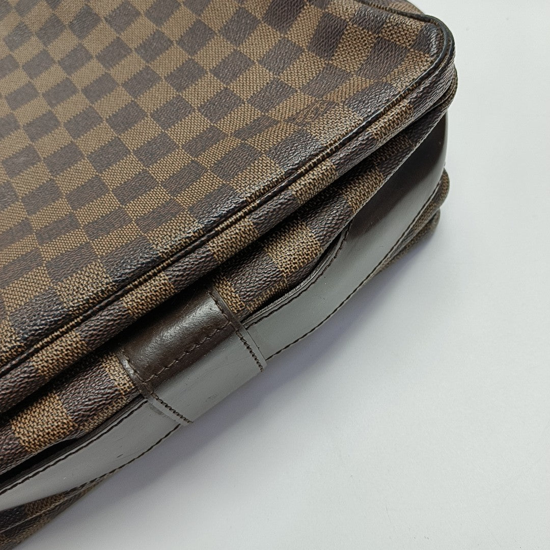 NAVIGLIO Damier Ebene Coated Canvas Brown