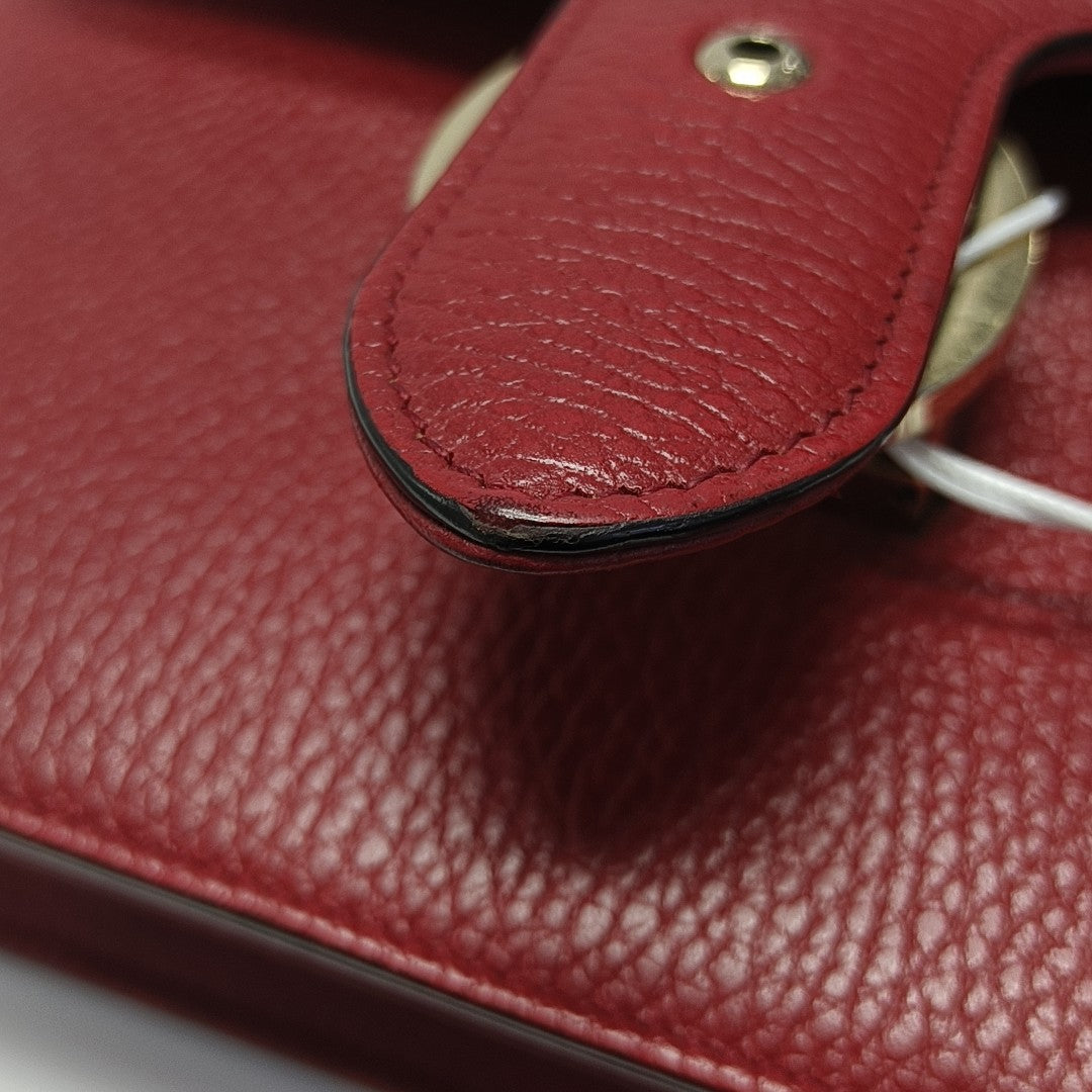 Interlocking G Small Calfskin Red