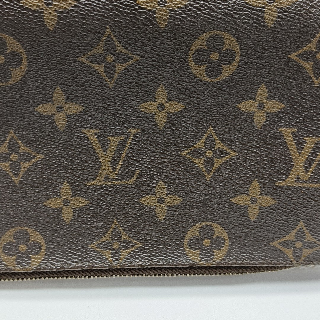 Pochette Eva Monogram Coated Canvas Brown